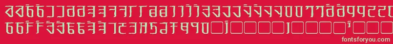 ExoditeDistressed Font – Green Fonts on Red Background