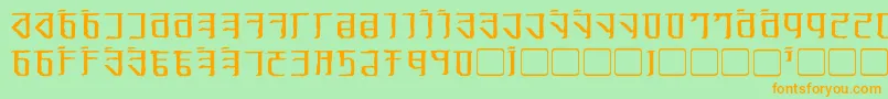 ExoditeDistressed Font – Orange Fonts on Green Background