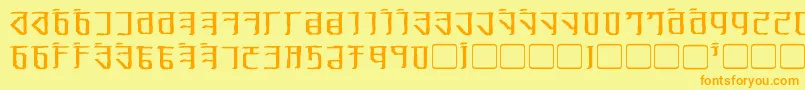 ExoditeDistressed Font – Orange Fonts on Yellow Background