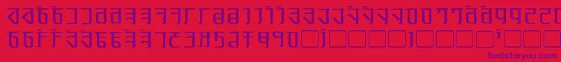 ExoditeDistressed Font – Purple Fonts on Red Background
