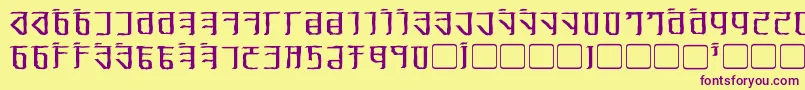 ExoditeDistressed Font – Purple Fonts on Yellow Background