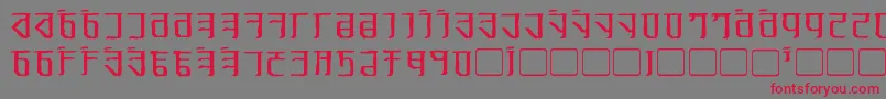 ExoditeDistressed Font – Red Fonts on Gray Background