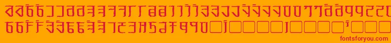 ExoditeDistressed Font – Red Fonts on Orange Background