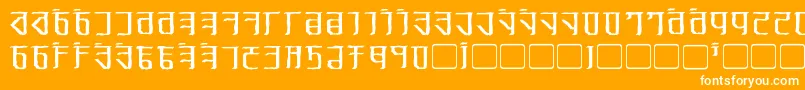 フォントExoditeDistressed – オレンジの背景に白い文字