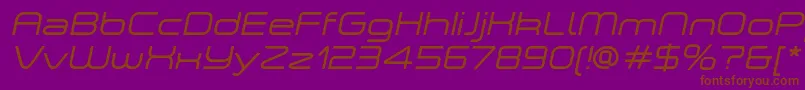 ASpaceLightItalicDemo-Schriftart – Braune Schriften auf violettem Hintergrund