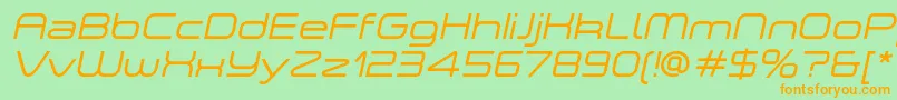 ASpaceLightItalicDemo Font – Orange Fonts on Green Background