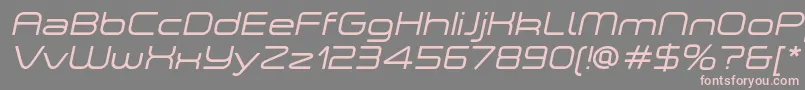 フォントASpaceLightItalicDemo – 灰色の背景にピンクのフォント