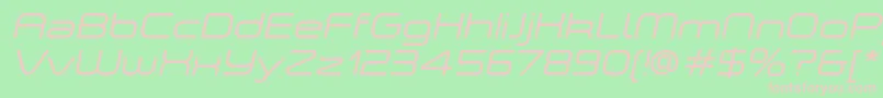 フォントASpaceLightItalicDemo – 緑の背景にピンクのフォント