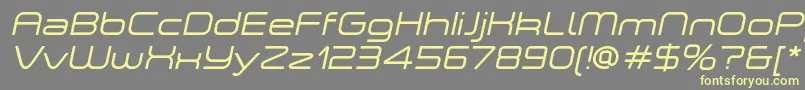 フォントASpaceLightItalicDemo – 黄色のフォント、灰色の背景