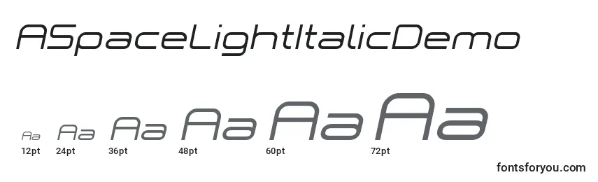 ASpaceLightItalicDemo Font Sizes