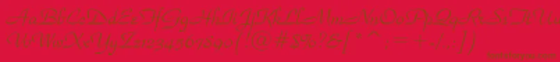 Więcej informacji o czcionce ParkAvenueBt Czcionka ParkAvenueBt – brązowe czcionki na czerwonym tle