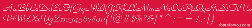 ParkAvenueBt Font – Pink Fonts on Red Background