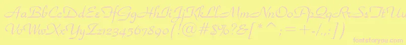 Шрифт ParkAvenueBt – розовые шрифты на жёлтом фоне