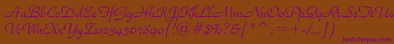 ParkAvenueBt Font – Purple Fonts on Brown Background