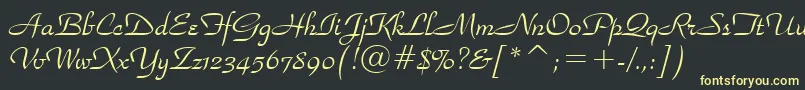 ParkAvenueBt-Schriftart – Gelbe Schriften auf schwarzem Hintergrund
