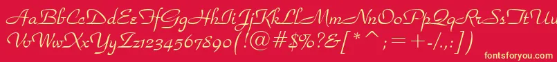 ParkAvenueBt Font – Yellow Fonts on Red Background