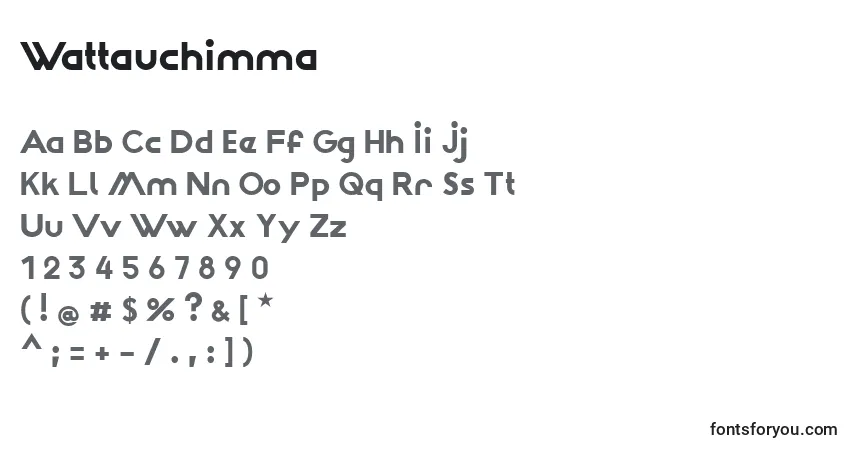 Czcionka Wattauchimma – alfabet, cyfry, specjalne znaki