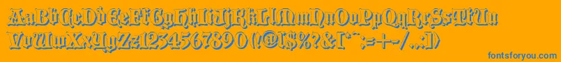 Blaccs Font – Blue Fonts on Orange Background