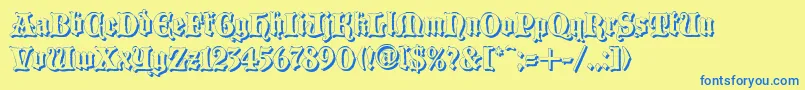 Blaccs Font – Blue Fonts on Yellow Background