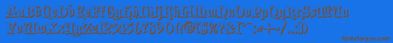 Blaccs Font – Brown Fonts on Blue Background