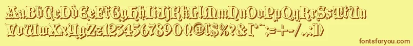 Blaccs-Schriftart – Braune Schriften auf gelbem Hintergrund