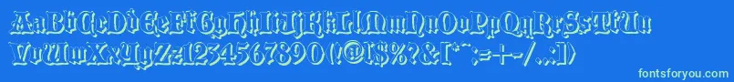 Blaccs Font – Green Fonts on Blue Background