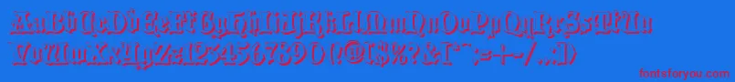 Blaccs Font – Red Fonts on Blue Background