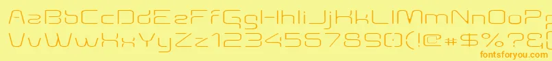 Saiba mais sobre a fonte Aunchantedthinexpanded Fonte Aunchantedthinexpanded – fontes laranjas em um fundo amarelo