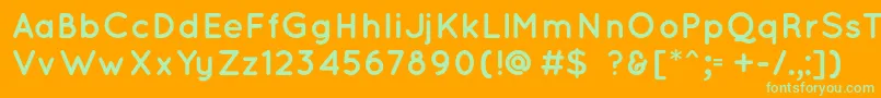 QuicksandBold Font – Green Fonts on Orange Background