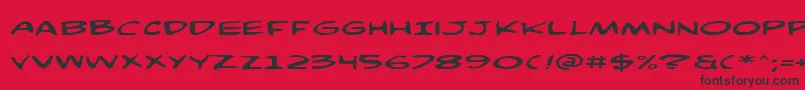 ComicBookCommandoExp Font – Black Fonts on Red Background