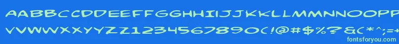 ComicBookCommandoExp Font – Green Fonts on Blue Background