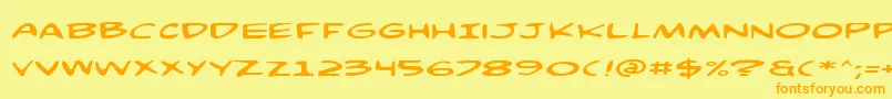ComicBookCommandoExp Font – Orange Fonts on Yellow Background