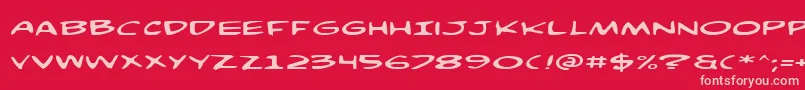 ComicBookCommandoExp Font – Pink Fonts on Red Background