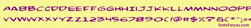ComicBookCommandoExp Font – Purple Fonts on Yellow Background