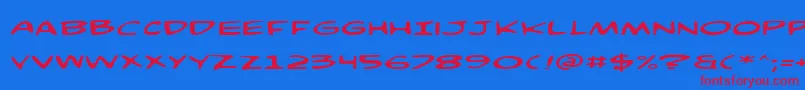 ComicBookCommandoExp Font – Red Fonts on Blue Background