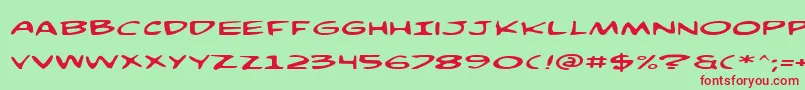 ComicBookCommandoExp Font – Red Fonts on Green Background