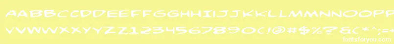 ComicBookCommandoExp Font – White Fonts on Yellow Background