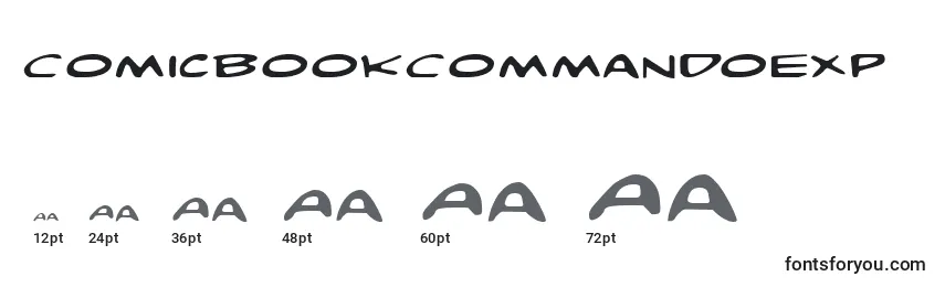 Размеры шрифта ComicBookCommandoExp
