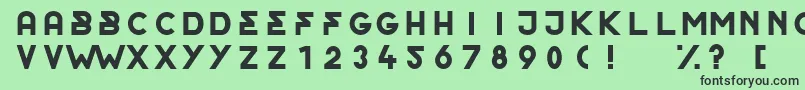 フォントOrderRegular – 緑の背景に黒い文字