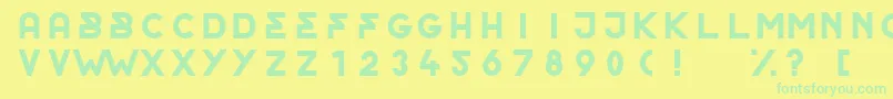 Fonte OrderRegular – fontes verdes em um fundo amarelo