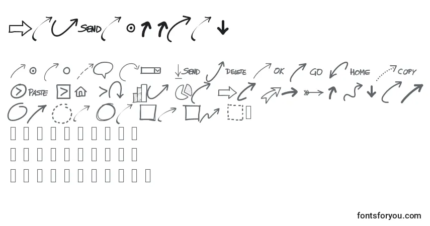 Czcionka Pwnewarrows – alfabet, cyfry, specjalne znaki