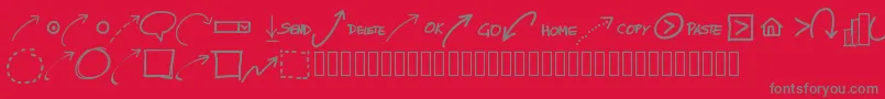 Pwnewarrows Font – Gray Fonts on Red Background