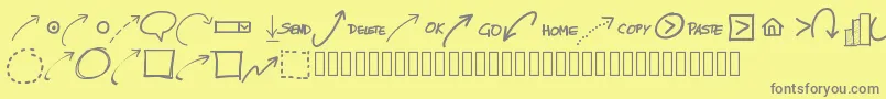 Pwnewarrows Font – Gray Fonts on Yellow Background