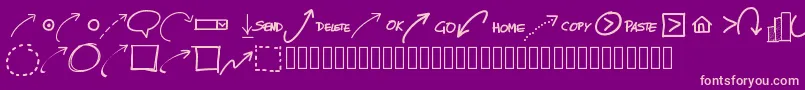 Pwnewarrows Font – Pink Fonts on Purple Background