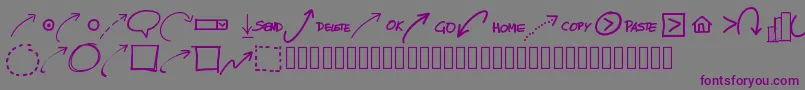Шрифт Pwnewarrows – фиолетовые шрифты на сером фоне