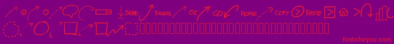 Pwnewarrows Font – Red Fonts on Purple Background