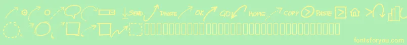 Pwnewarrows Font – Yellow Fonts on Green Background