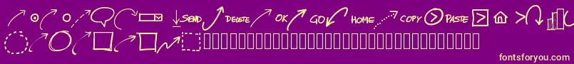 Pwnewarrows Font – Yellow Fonts on Purple Background