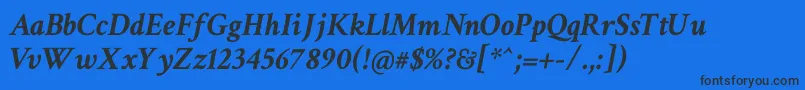 Crimsontext Bolditalic Font – Black Fonts on Blue Background