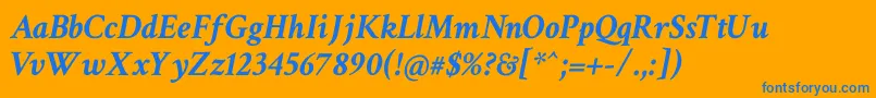 Crimsontext Bolditalic Font – Blue Fonts on Orange Background